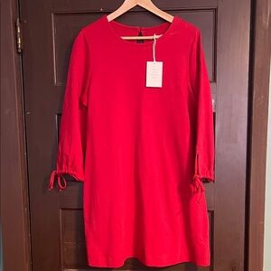 NWT Free Assembly Red Long Sleeve Tunic Shirt Dress